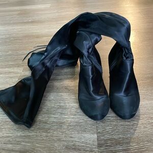 Over-the-Knee Silk Boot Heels